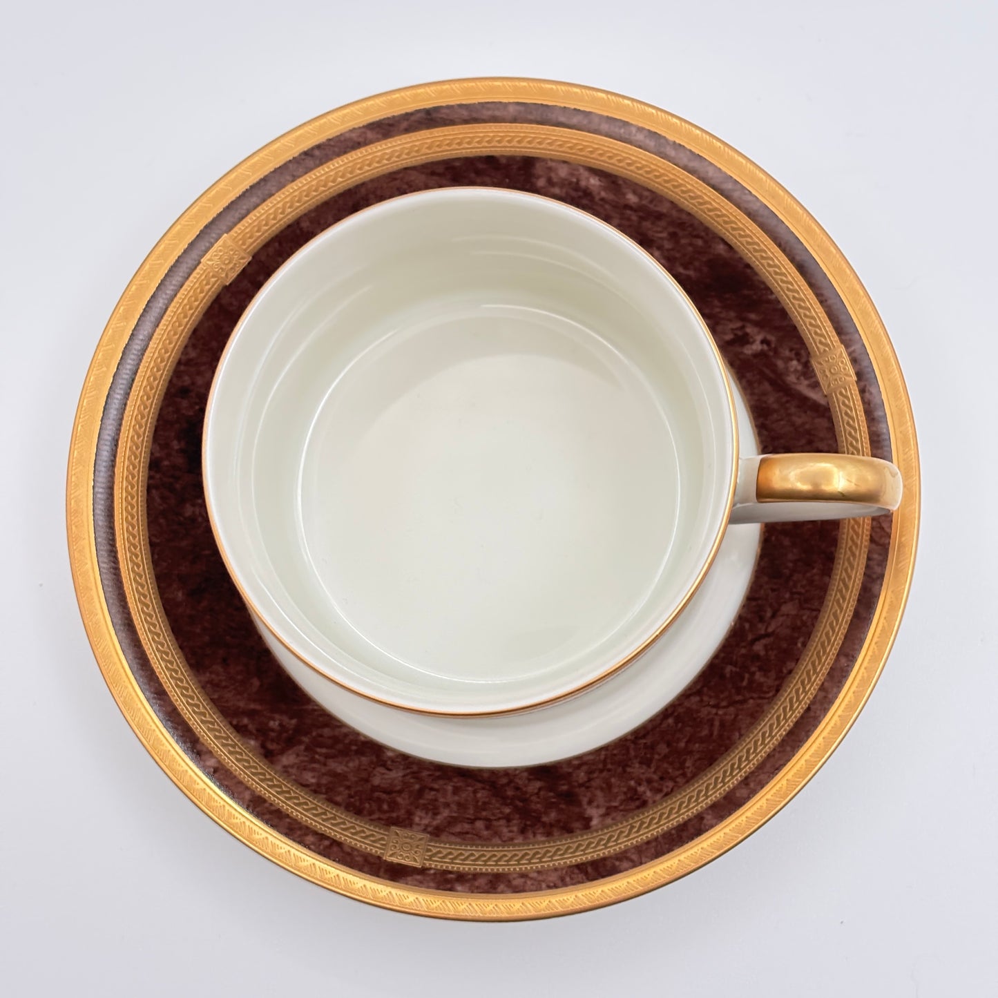 Mikasa Mahogany Florentine Flat Cup And Saucer Set L2222 Japan