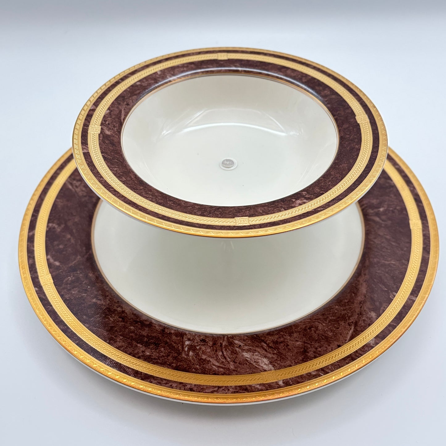 Mikasa Mahogany Florentine Compote Style Snack Server L2222 Japan