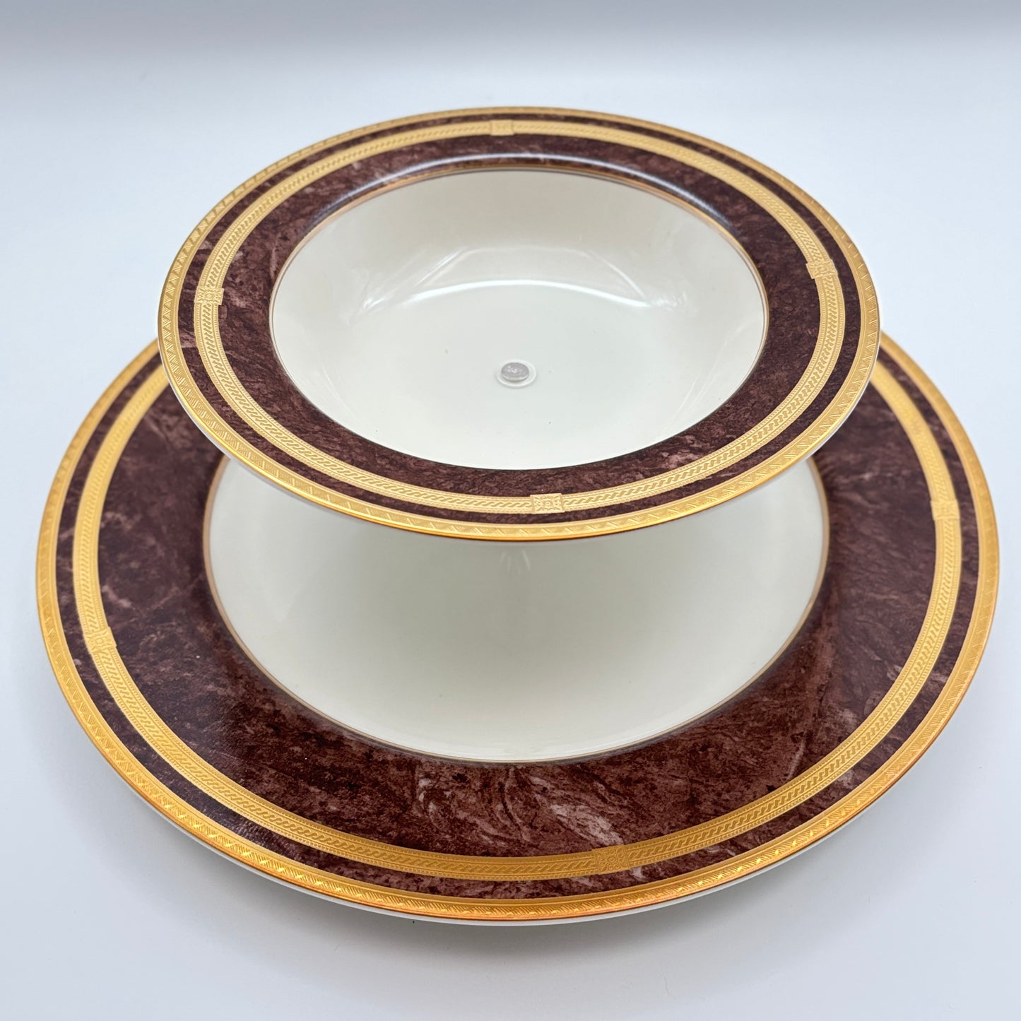 Mikasa Mahogany Florentine Compote Style Snack Server L2222 Japan