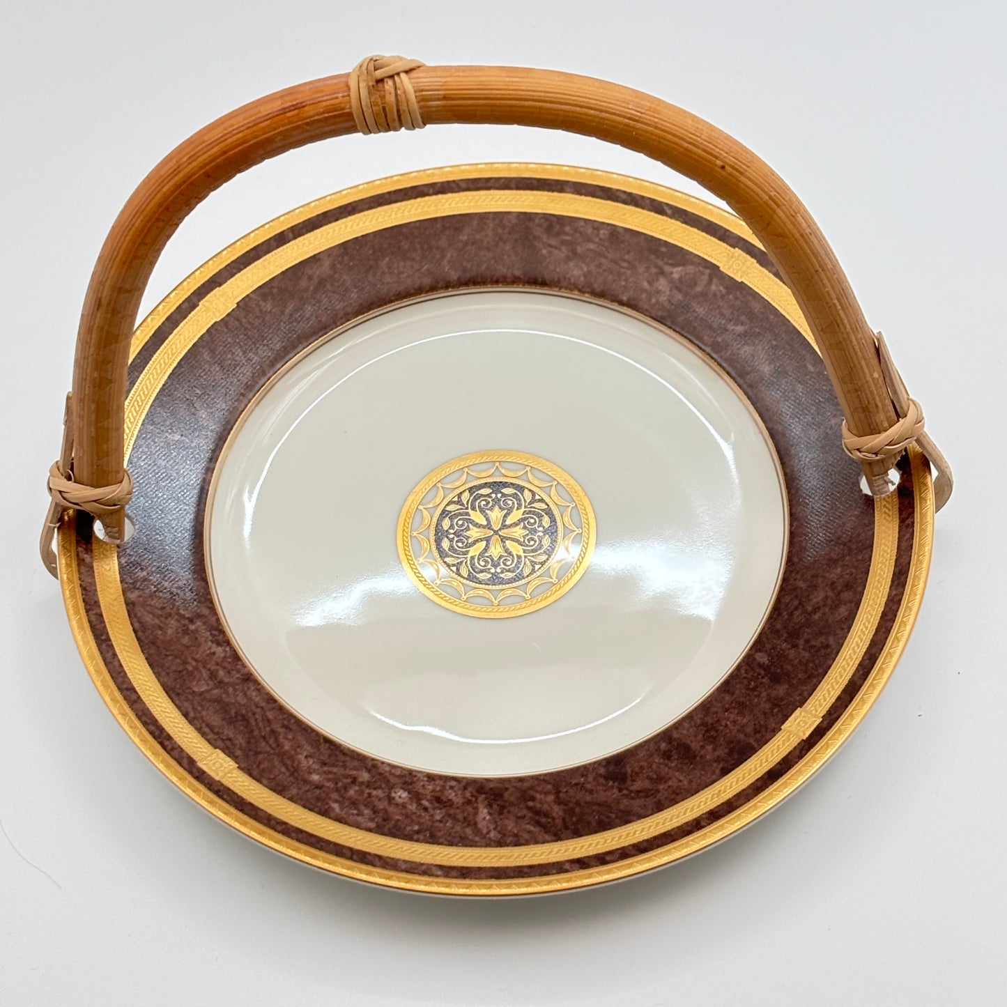 Mikasa Mahogany Florentine Salad Plate With Bamboo Handle L2222 Japan