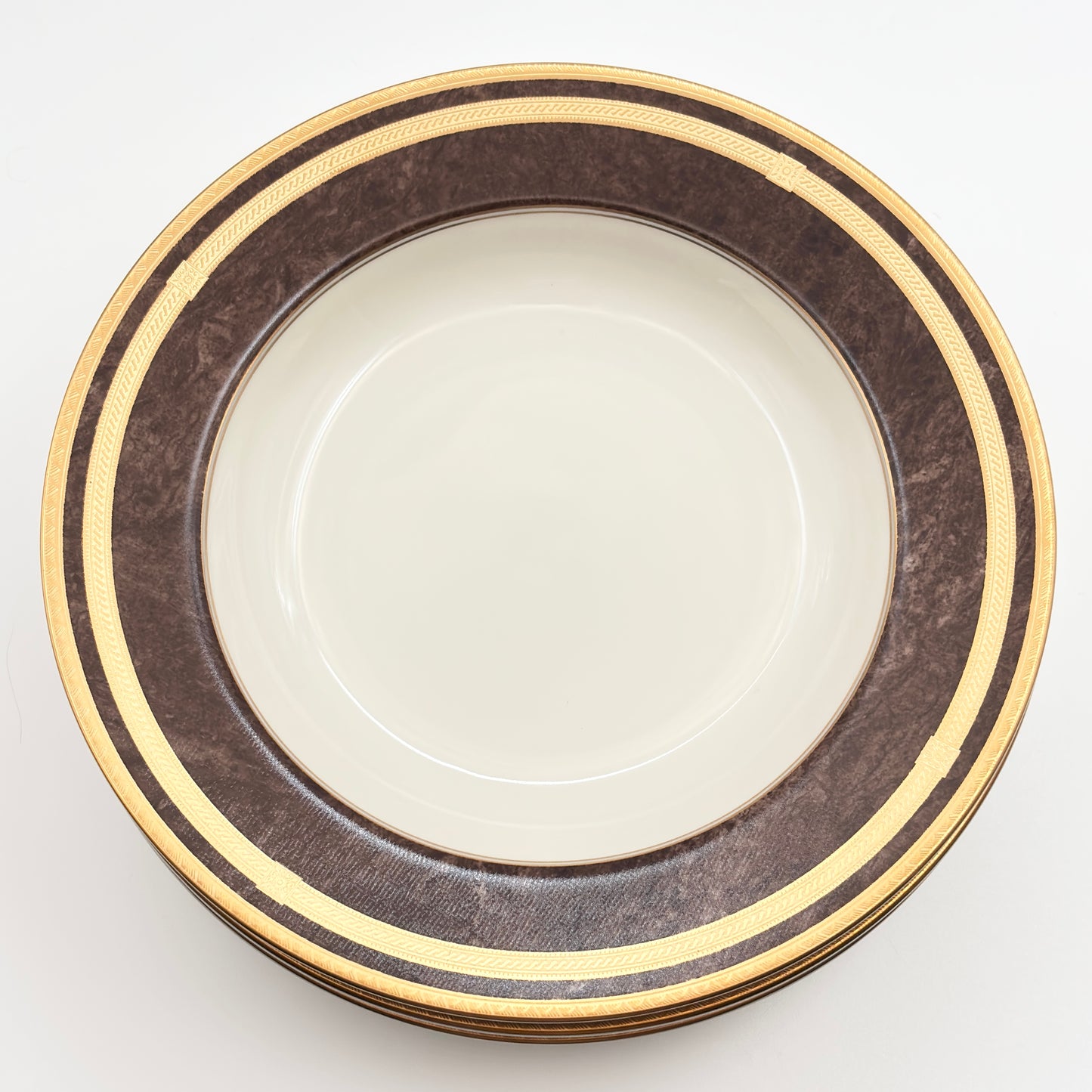 Set Of Two Mikasa Mahogany Florentine Rim Soup Bowl L2222 Japan