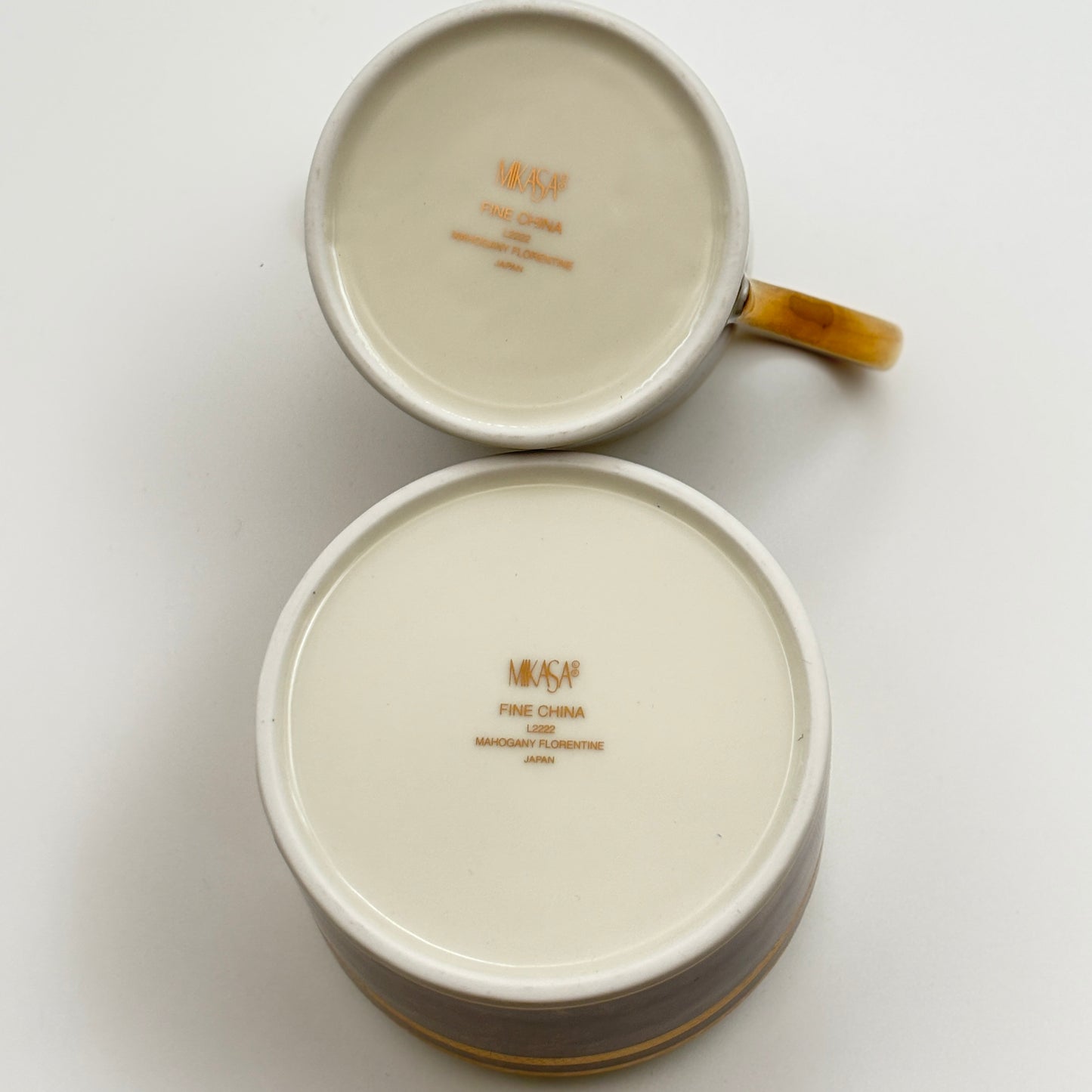 Mikasa Cream and Lidded Sugar Bowl Set – Florentine Mahogany L2222 Japan 1999-2001