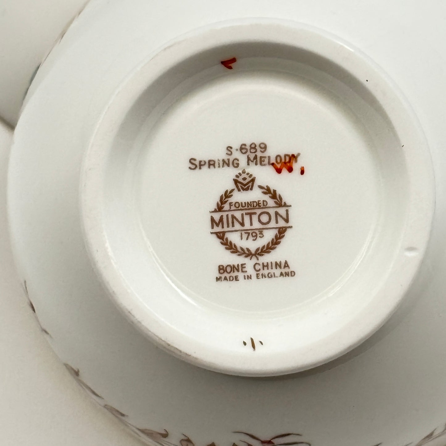 Set of Eleven	Spring Melody by Minton – Footed Cups & Saucers (Pattern S-689)