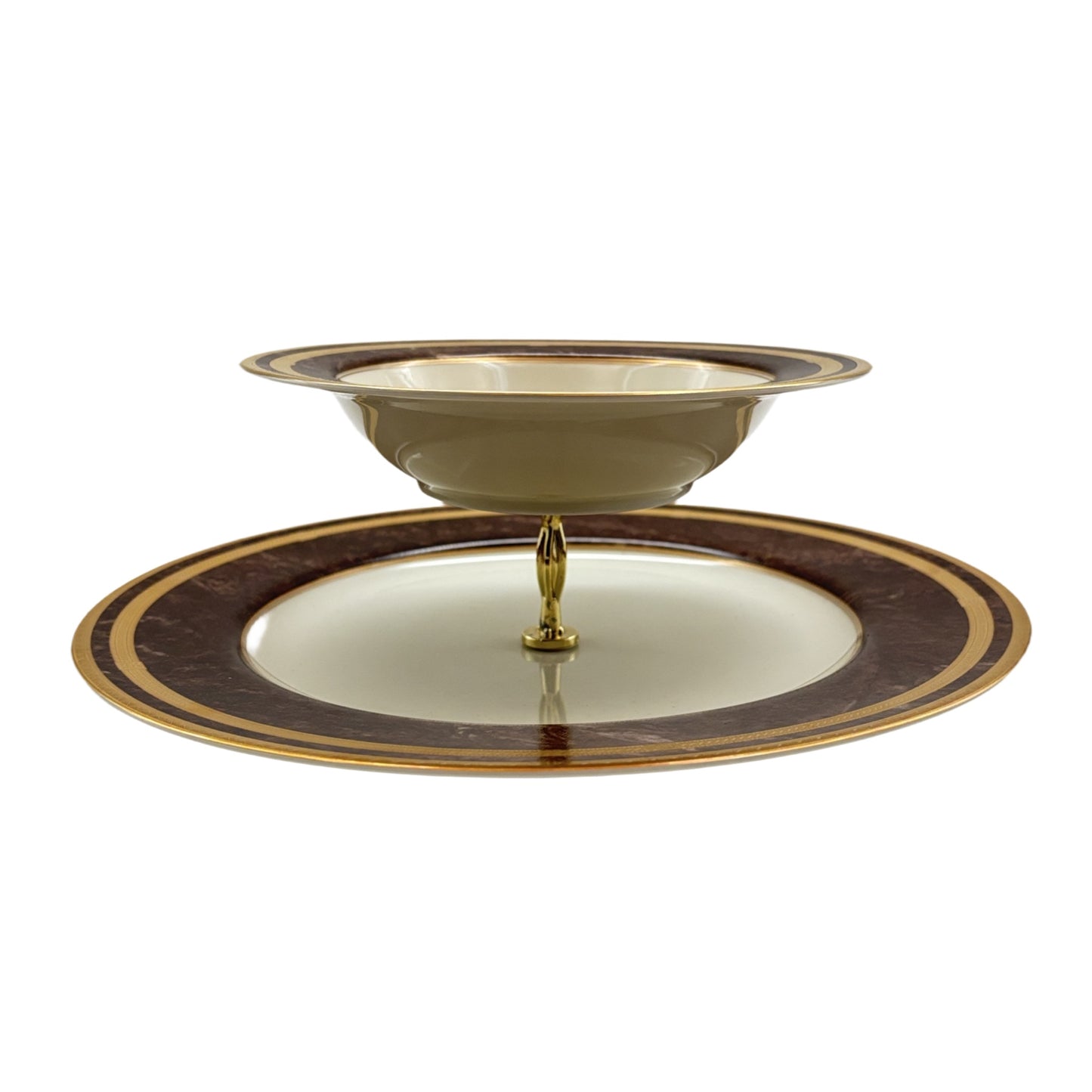 Mikasa Mahogany Florentine Compote Style Snack Server L2222 Japan