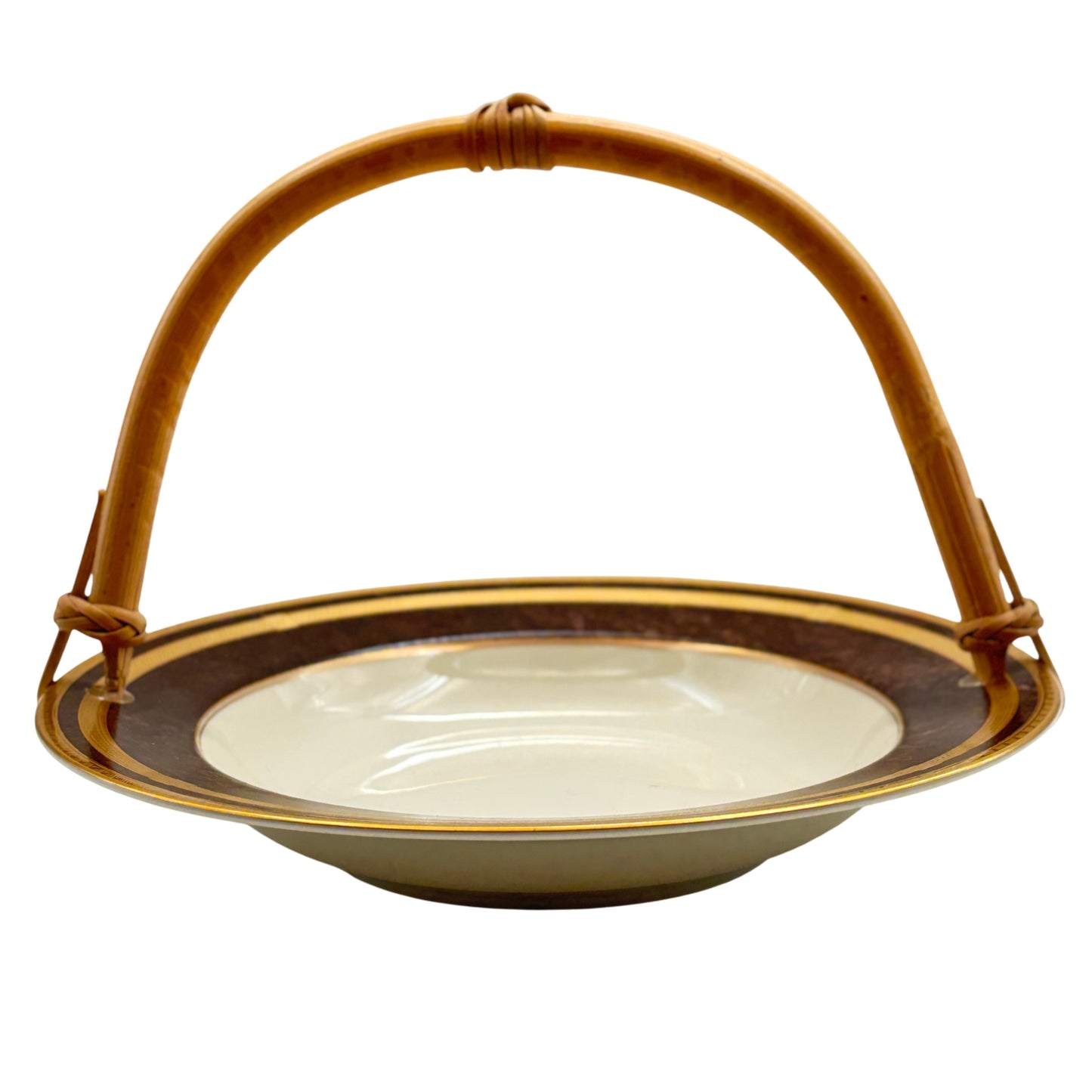 Mikasa Florentine Mahogany Bamboo Handle Soup Bowl L2222 Japan.