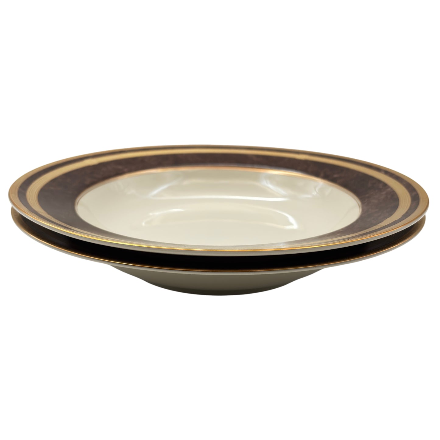 Set Of Two Mikasa Mahogany Florentine Rim Soup Bowl L2222 Japan