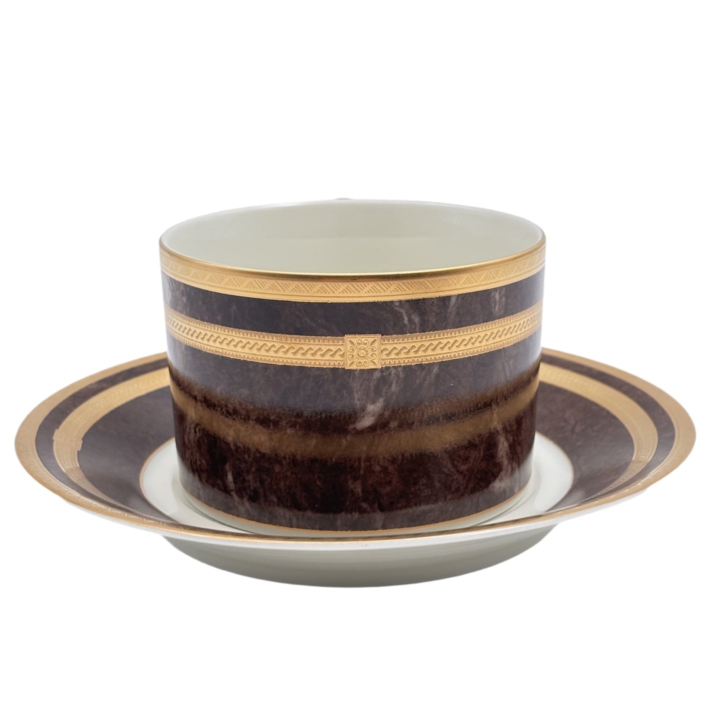 Mikasa Mahogany Florentine Flat Cup And Saucer Set L2222 Japan