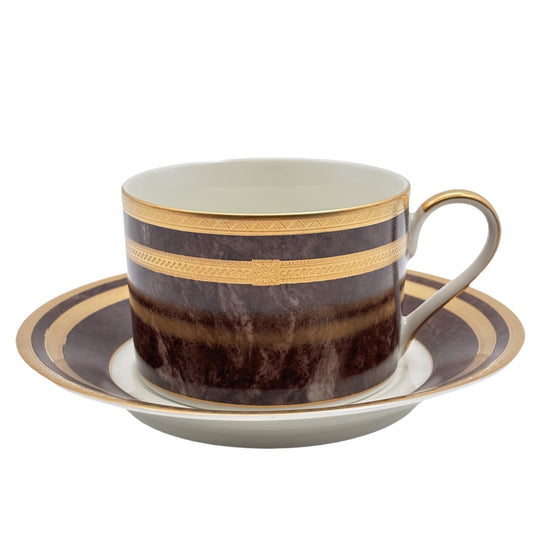 Mikasa Mahogany Florentine Flat Cup And Saucer Set L2222 Japan