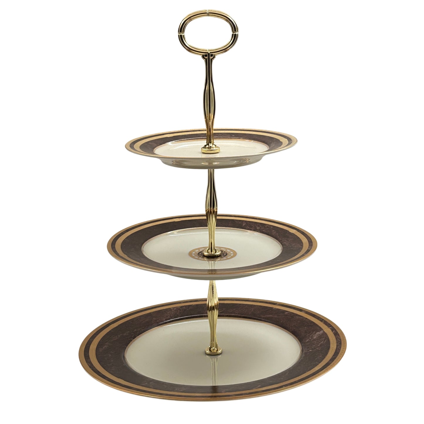 Mikasa Mahogany Florentine 3- Tier Cake Stand 15 1/4" tall Japan L2222