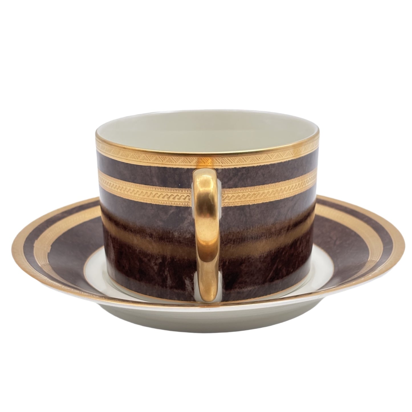 Mikasa Mahogany Florentine Flat Cup And Saucer Set L2222 Japan