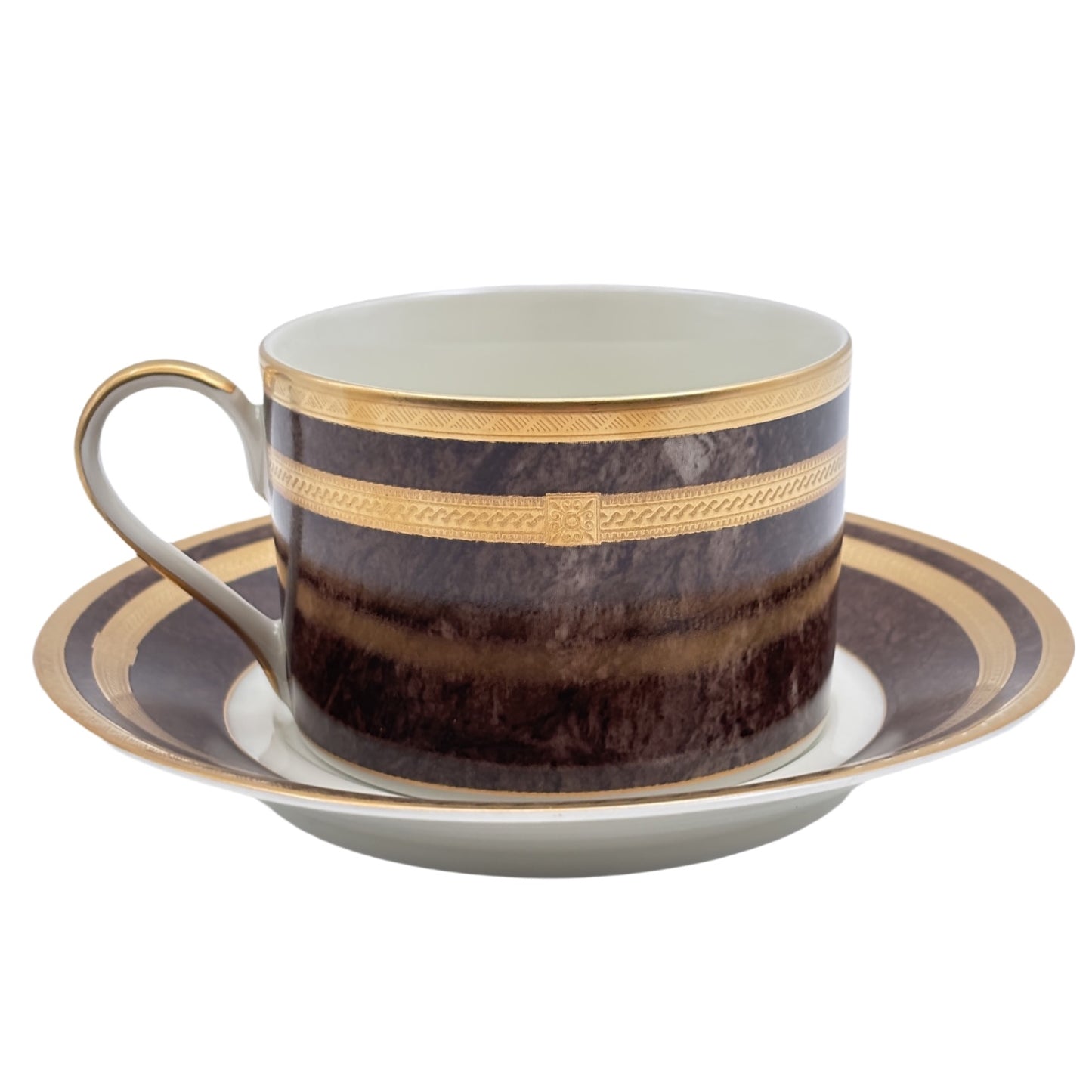 Mikasa Mahogany Florentine Flat Cup And Saucer Set L2222 Japan