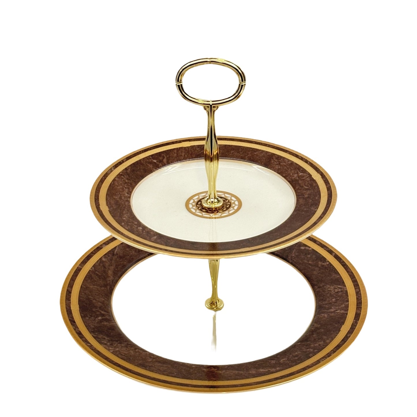 Mikasa Mahogany Florentine 2-Tier Cake Plate 10 3/8" Tall L2222 Japan