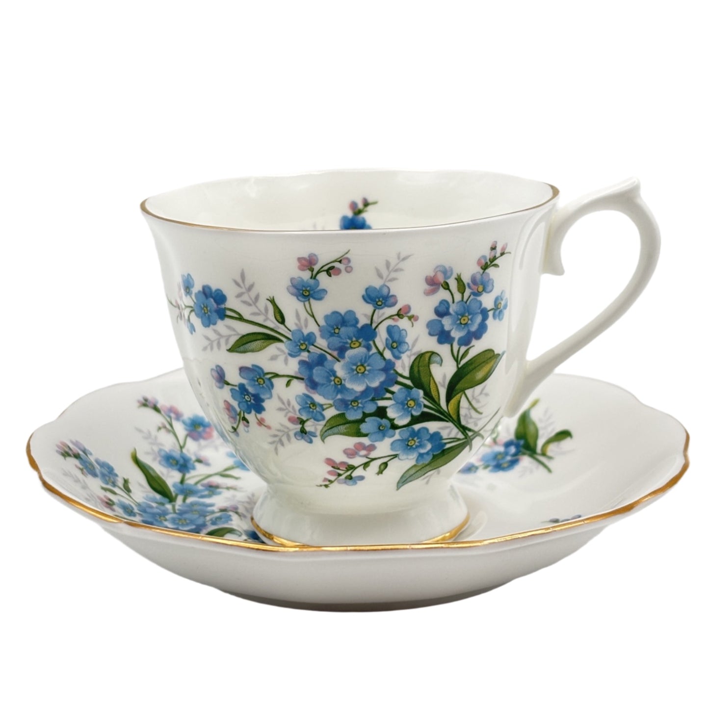 Royal Albert Tea Cup and Saucer Forget-Me-Not Pattern From The 1950's Bone China England