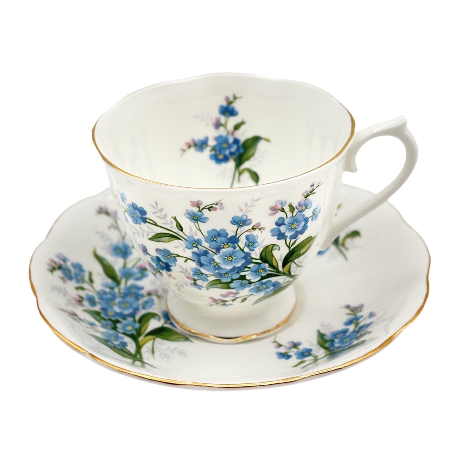 Royal Albert Tea Cup and Saucer Forget-Me-Not Pattern From The 1950's Bone China England