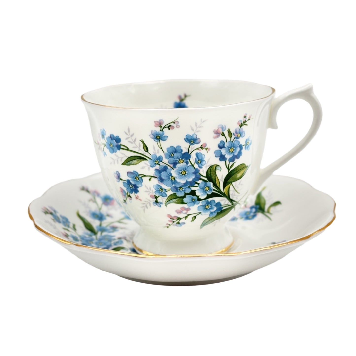 Royal Albert Tea Cup and Saucer Forget-Me-Not Pattern From The 1950's Bone China England