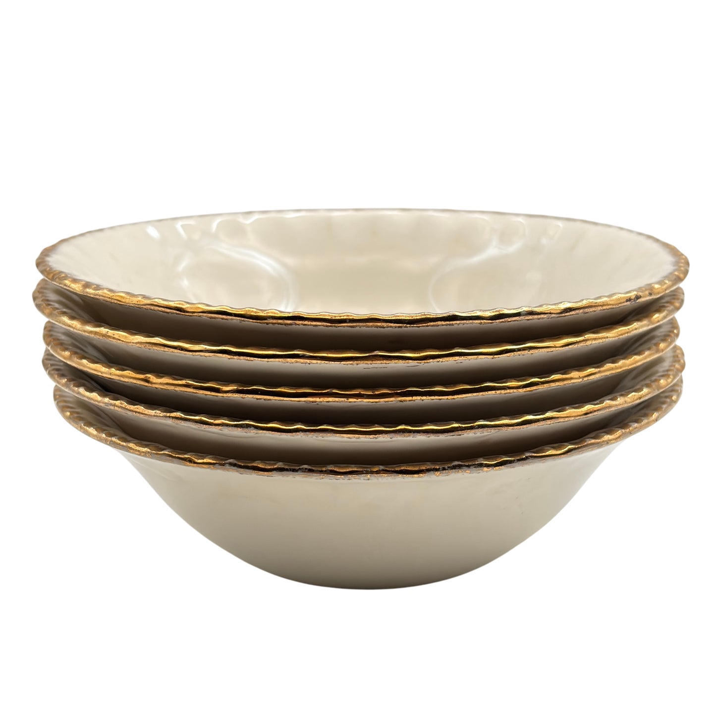 Set Of Five Soup Bowls Cream Petal by Grindley England – Vintage Elegance, 1954+