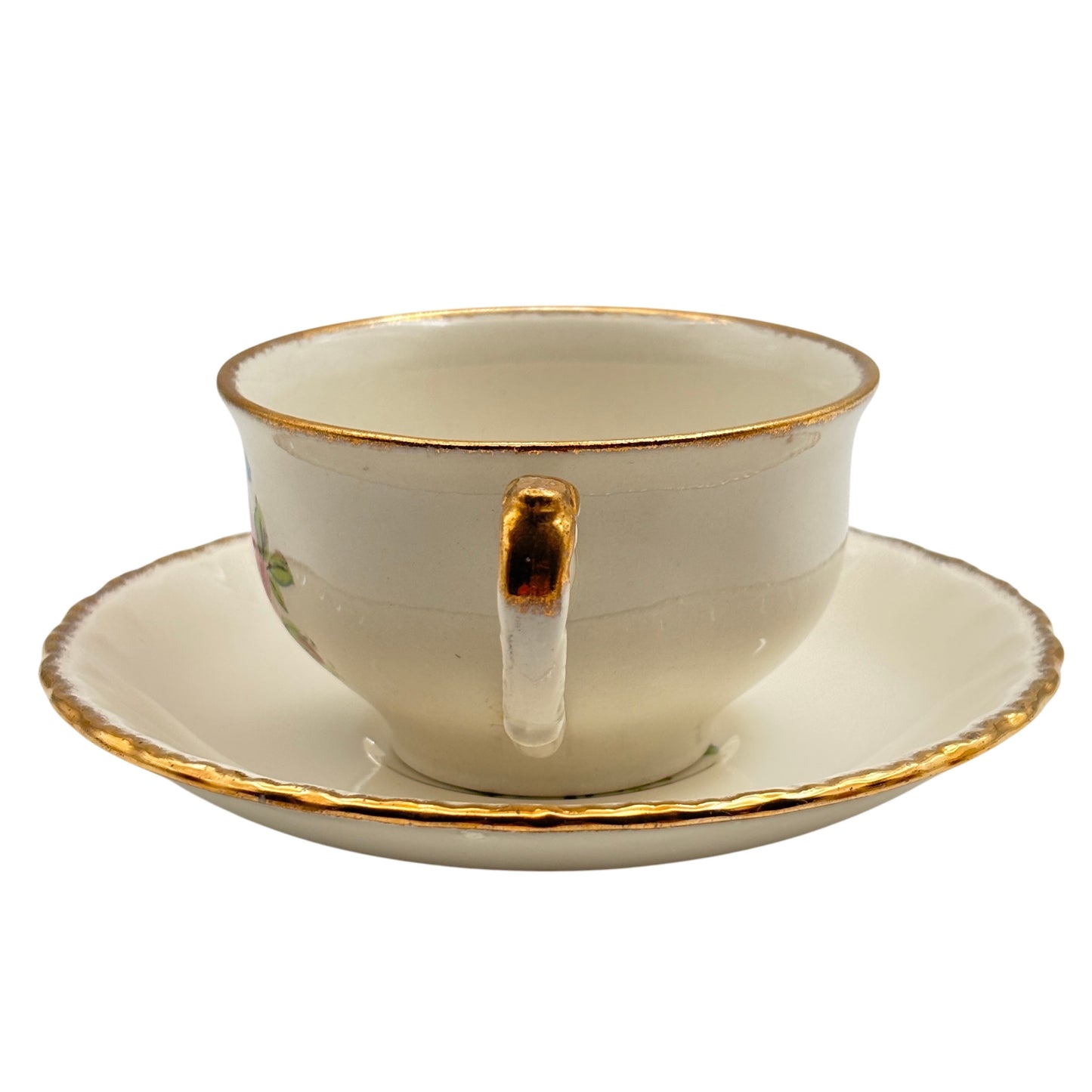 Set Of Five Vintage Cup & Saucers – Grindley England “Cream Petal