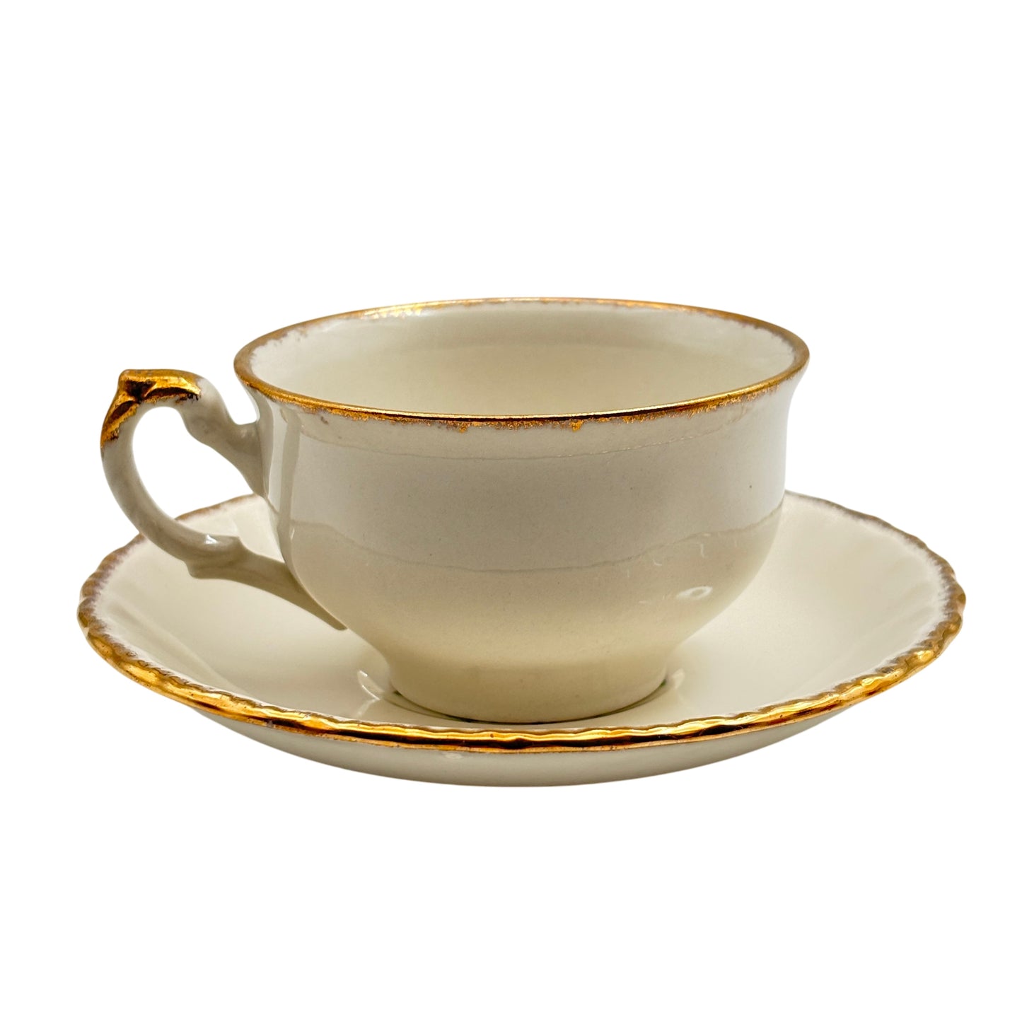 Set Of Five Vintage Cup & Saucers – Grindley England “Cream Petal