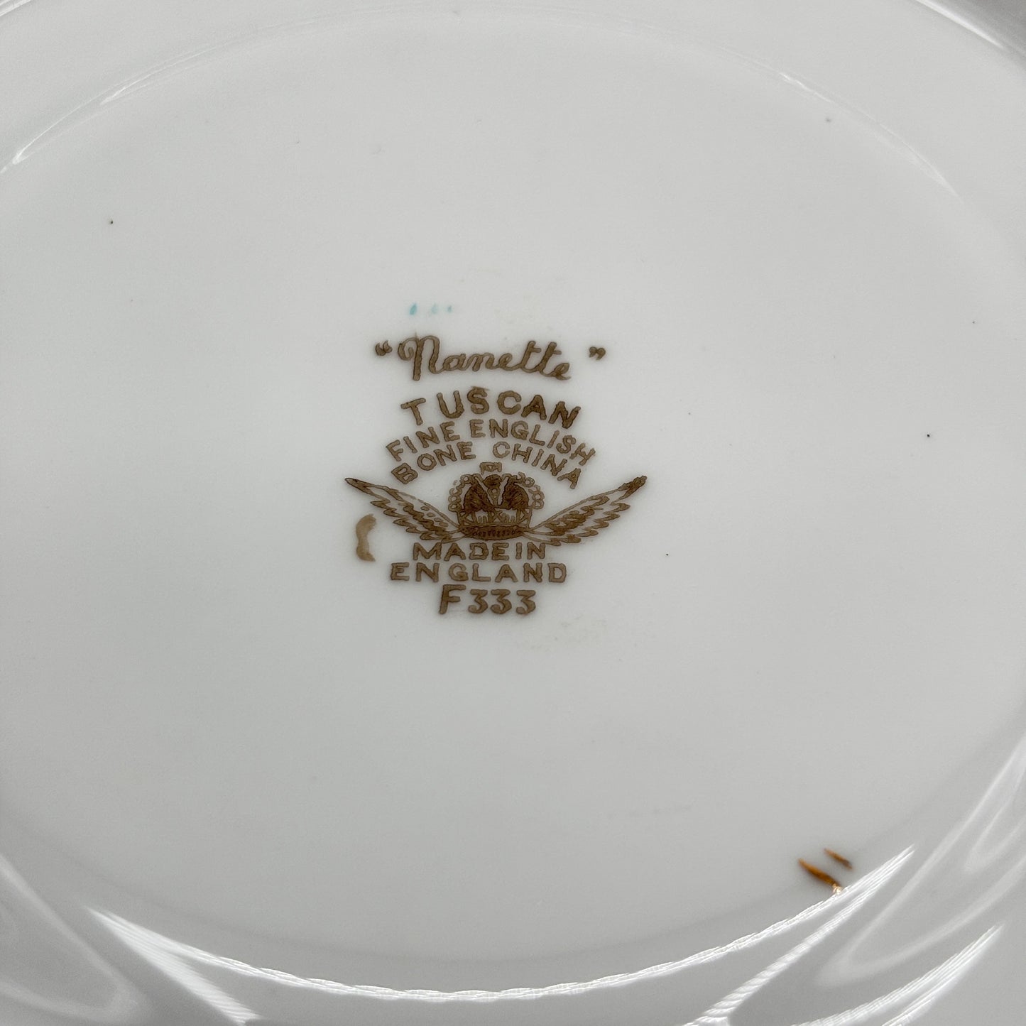 Tuscan Gravy Boat and Plate Nanette Pattern Fine English Bone China Made in England