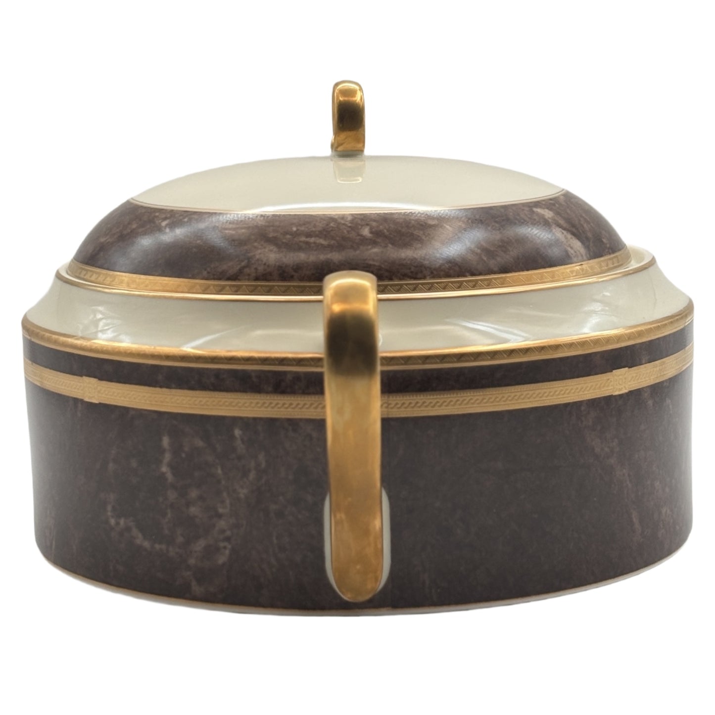 Mikasa Fine China L2222 Mahogany Round Covered Casserole Pot Japan 2.25 Qt