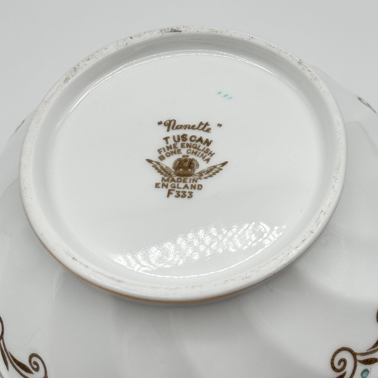 Tuscan Gravy Boat and Plate Nanette Pattern Fine English Bone China Made in England