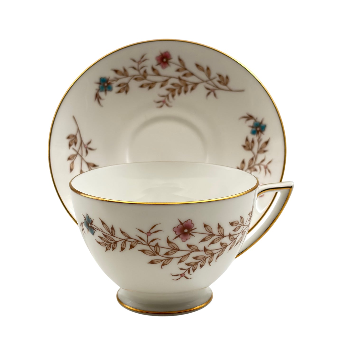 Set of Eleven	Spring Melody by Minton – Footed Cups & Saucers (Pattern S-689)
