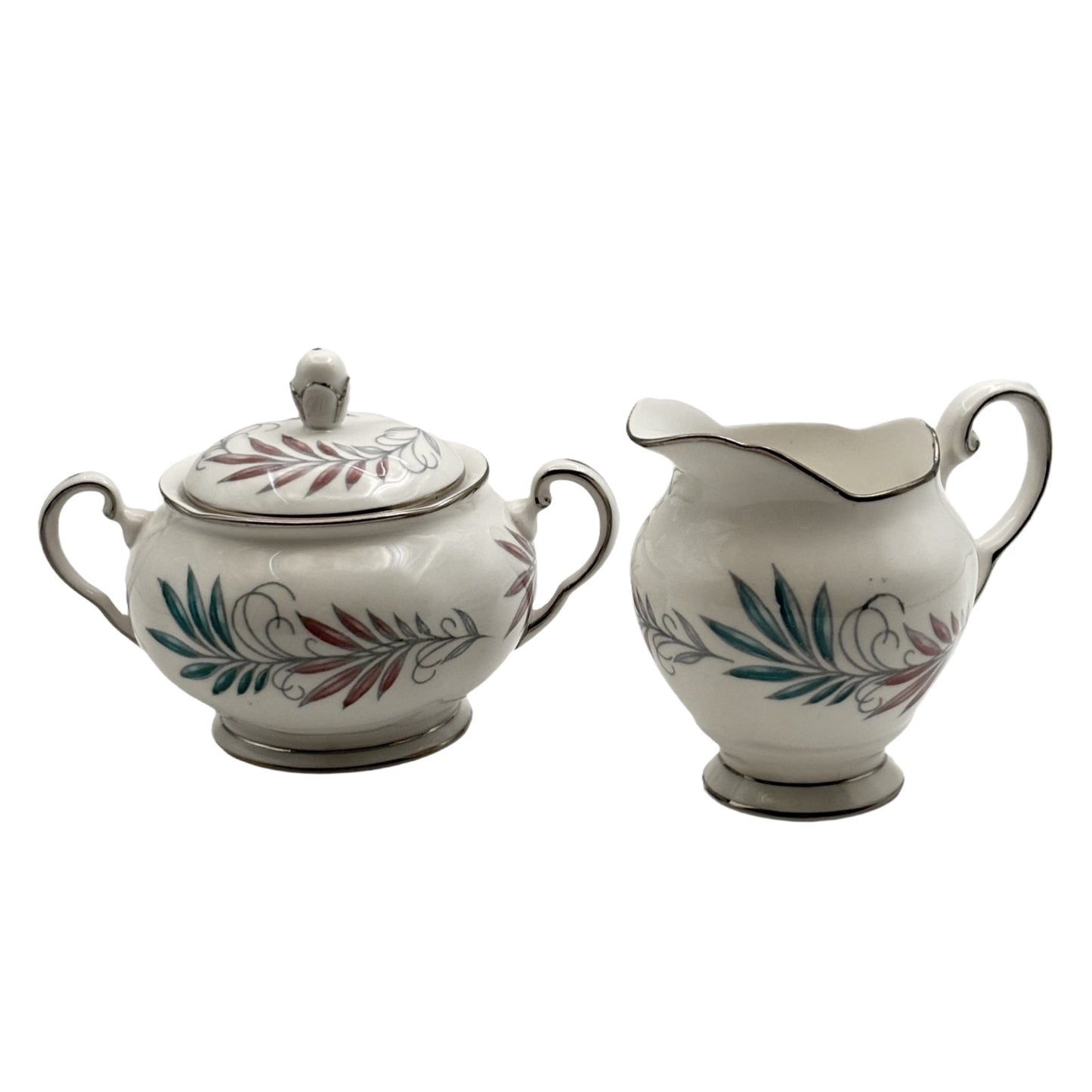 Tuscan Lyric Cream and Lidded Sugar Bowl Set Bone China Made In England