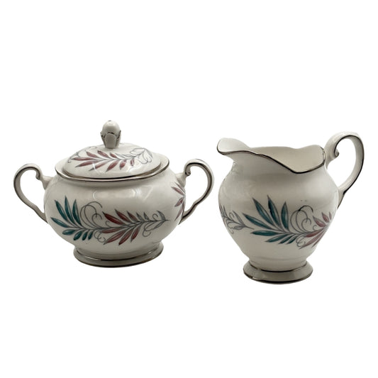 Tuscan Lyric Cream and Lidded Sugar Bowl Set Bone China Made In England