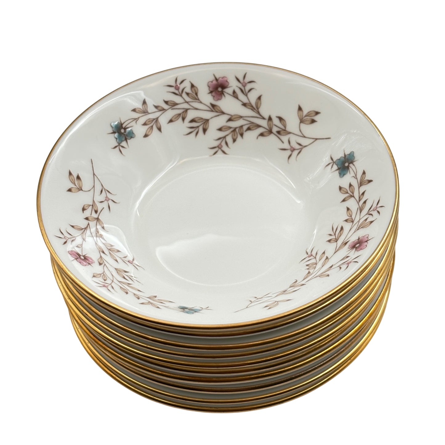 Set Of 10 Spring Melody by Minton Dessert/Fruit Bowls (Pattern S-689) Made in England