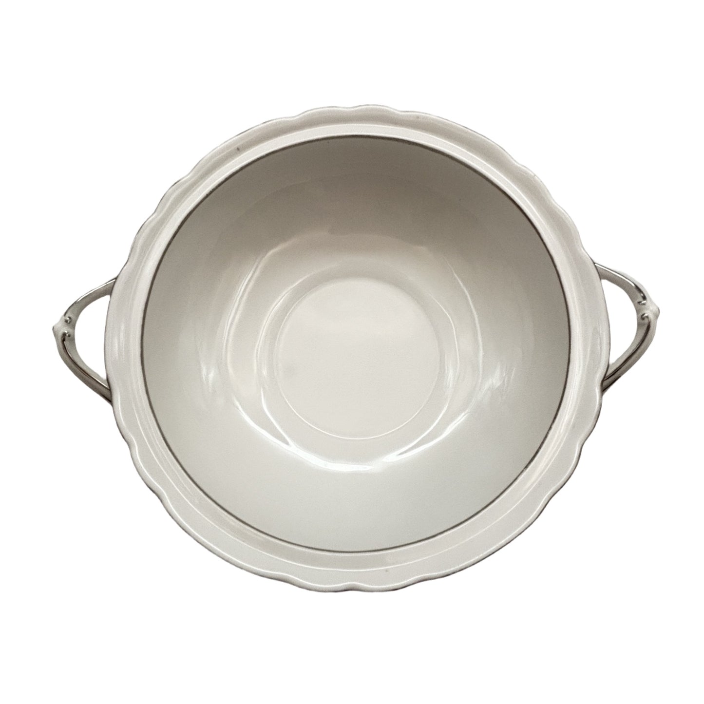 Tuscan Lyric Round Serving Bowl With Lid and Handles Bone China Made in England